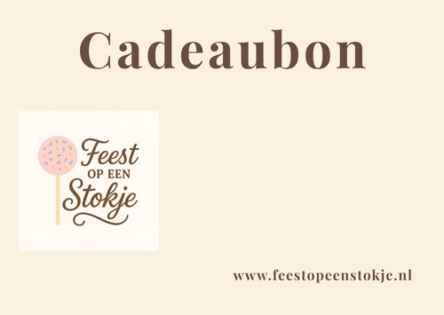 cadeaubon feest op een stokje