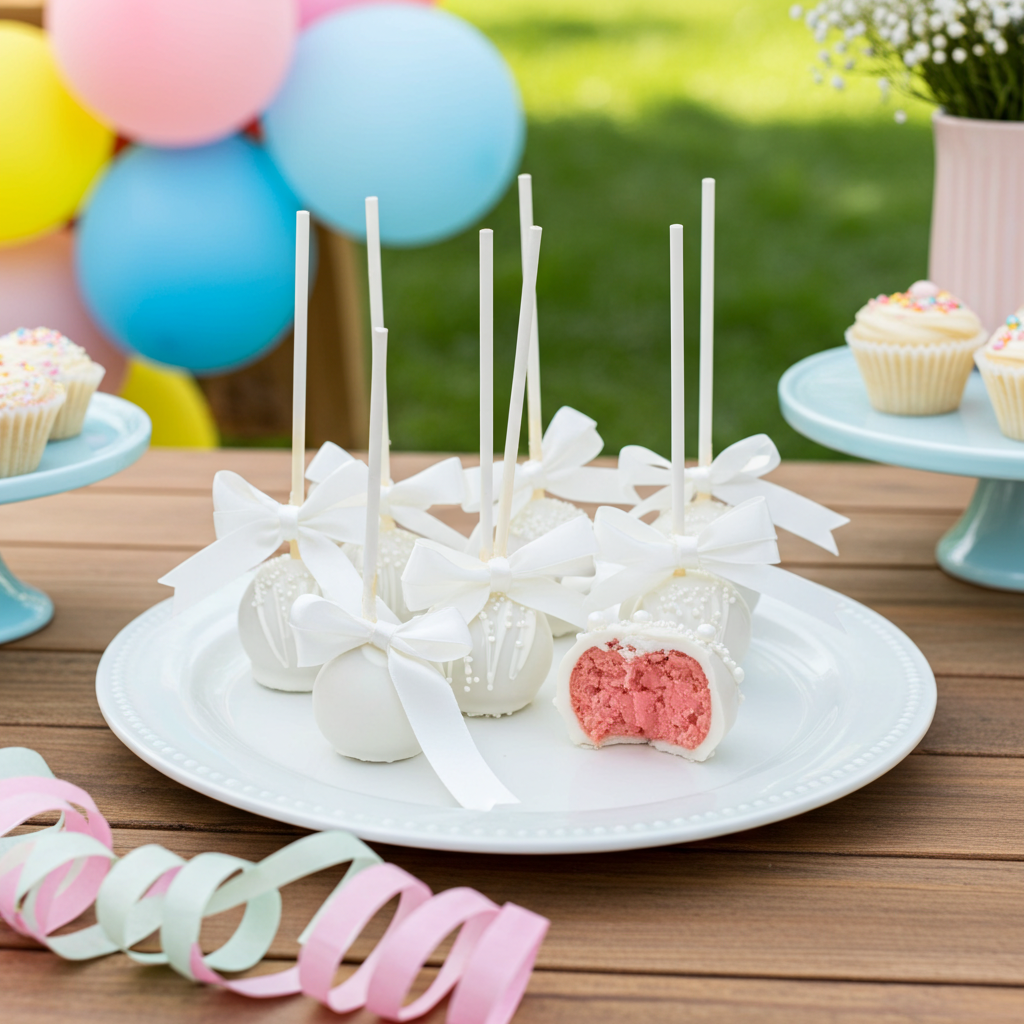 cake pop gender met strik