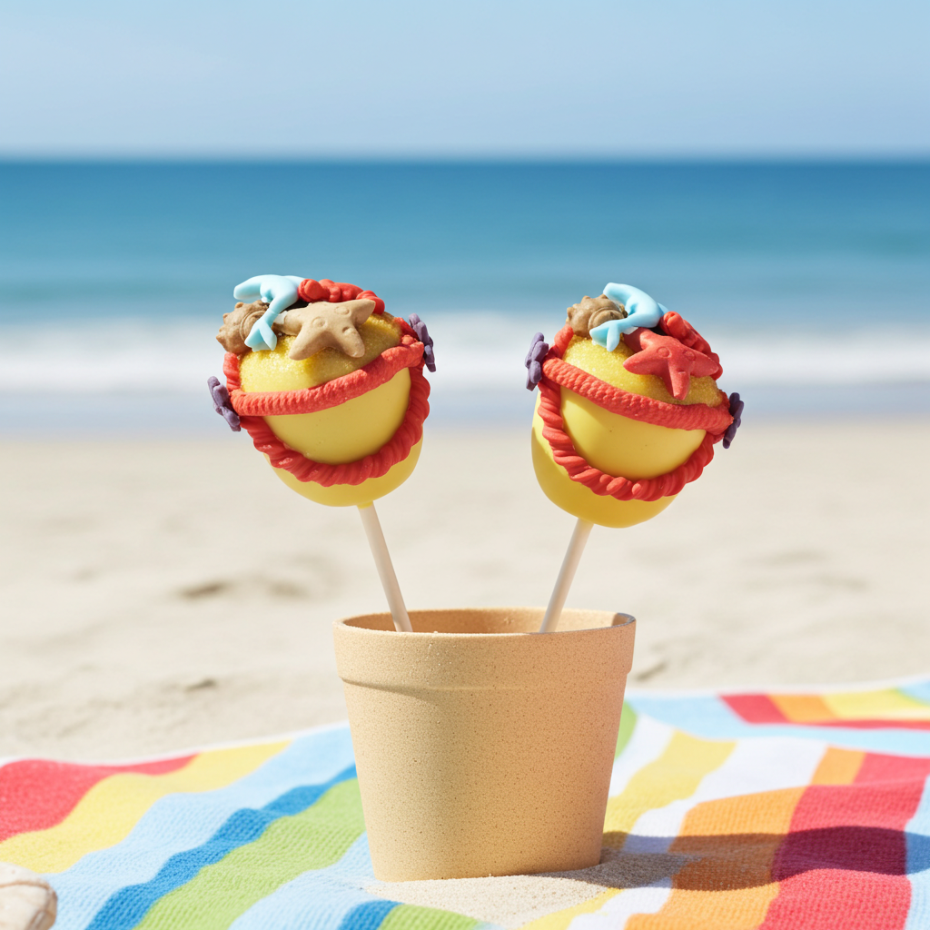 cakepops geel strandemmer