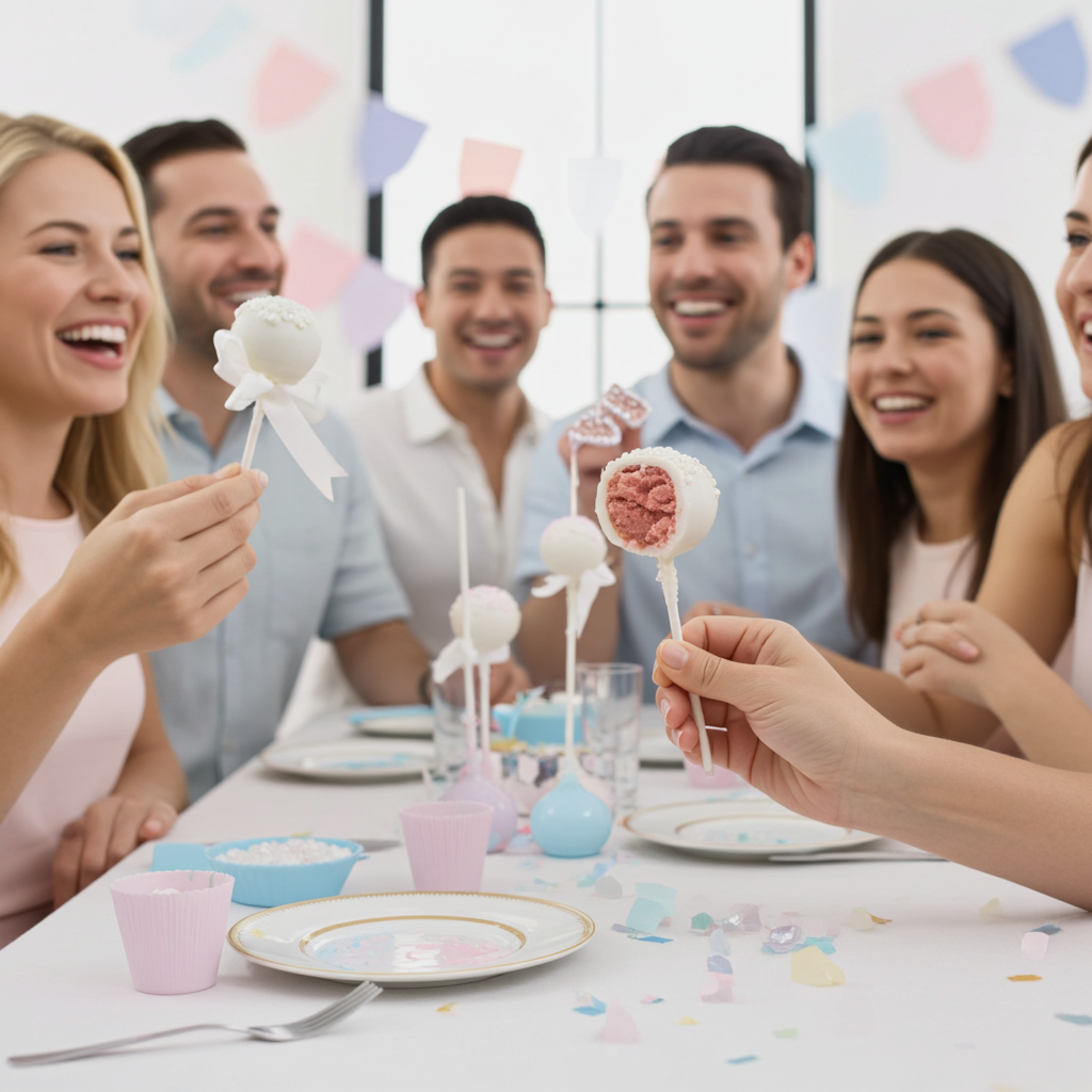cake pops gender met strik
