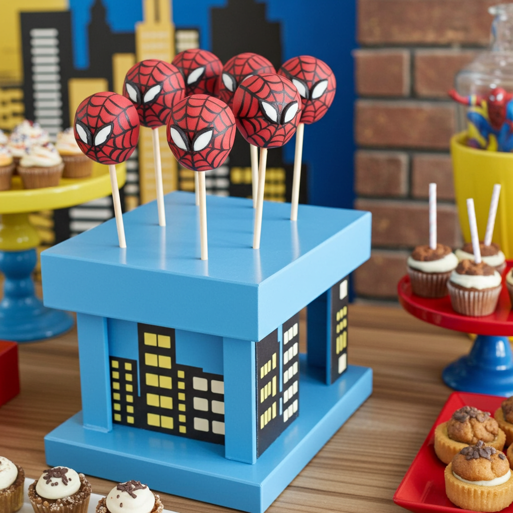 cakepops masker spiderman