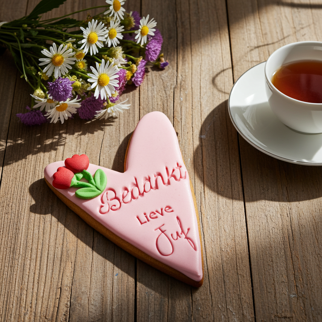 fondant koeken hart juf
