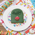 happy birth day sierlijke boog fondant koek