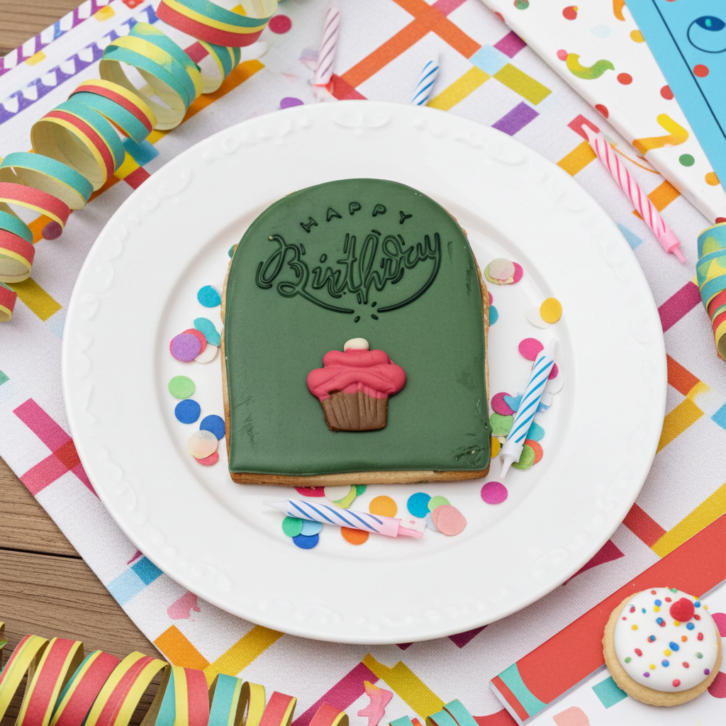 happy birth day sierlijke boog fondant koek