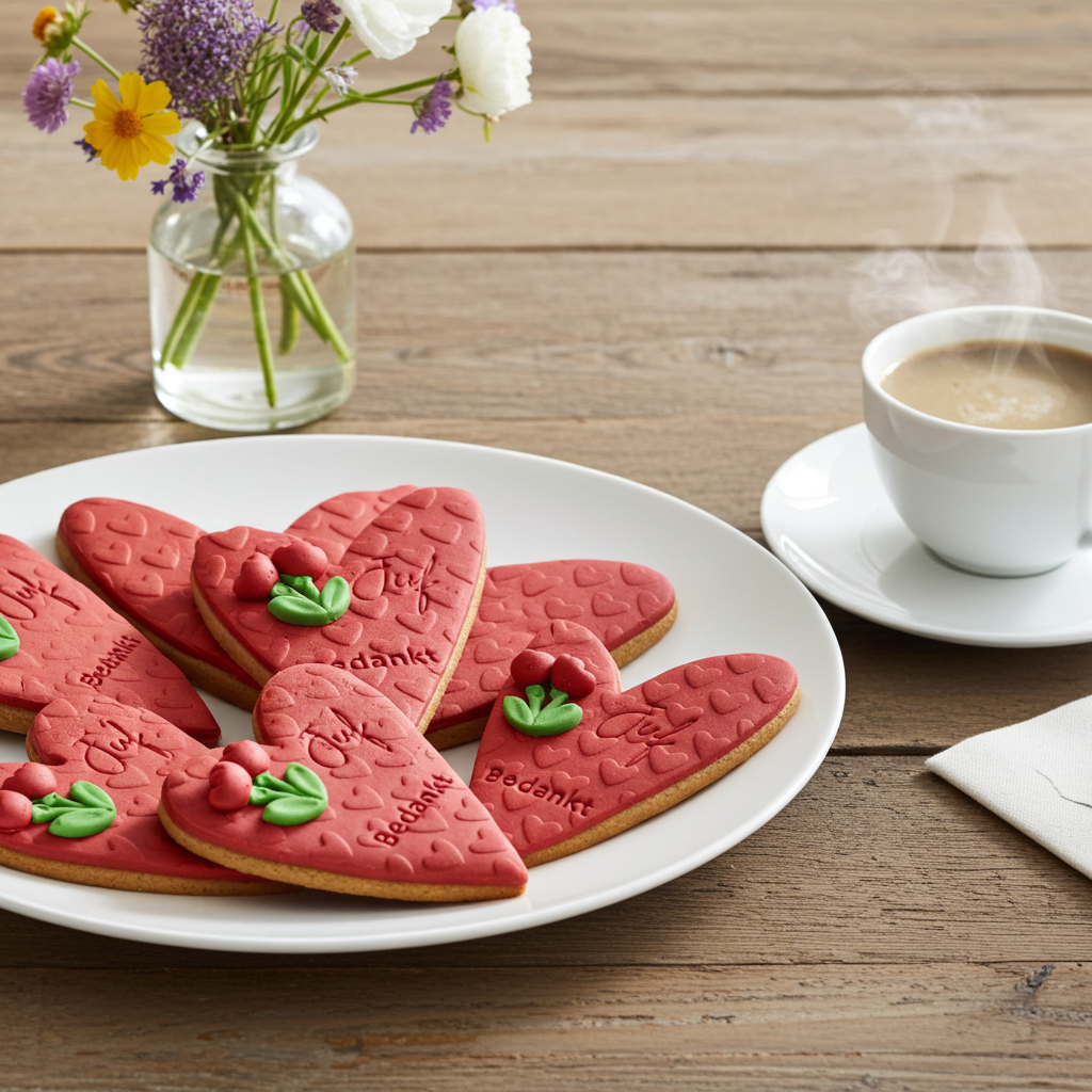 hart fondant koek juf