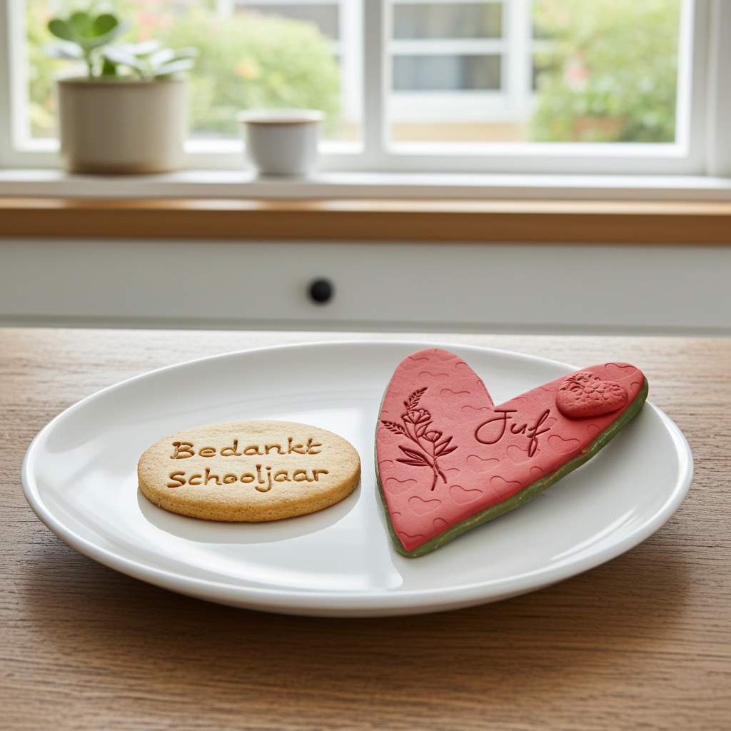 hart fondant koeken juf