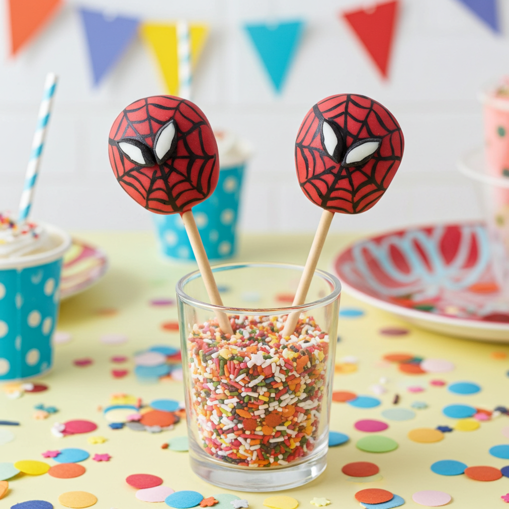 masker cake pop spiderman