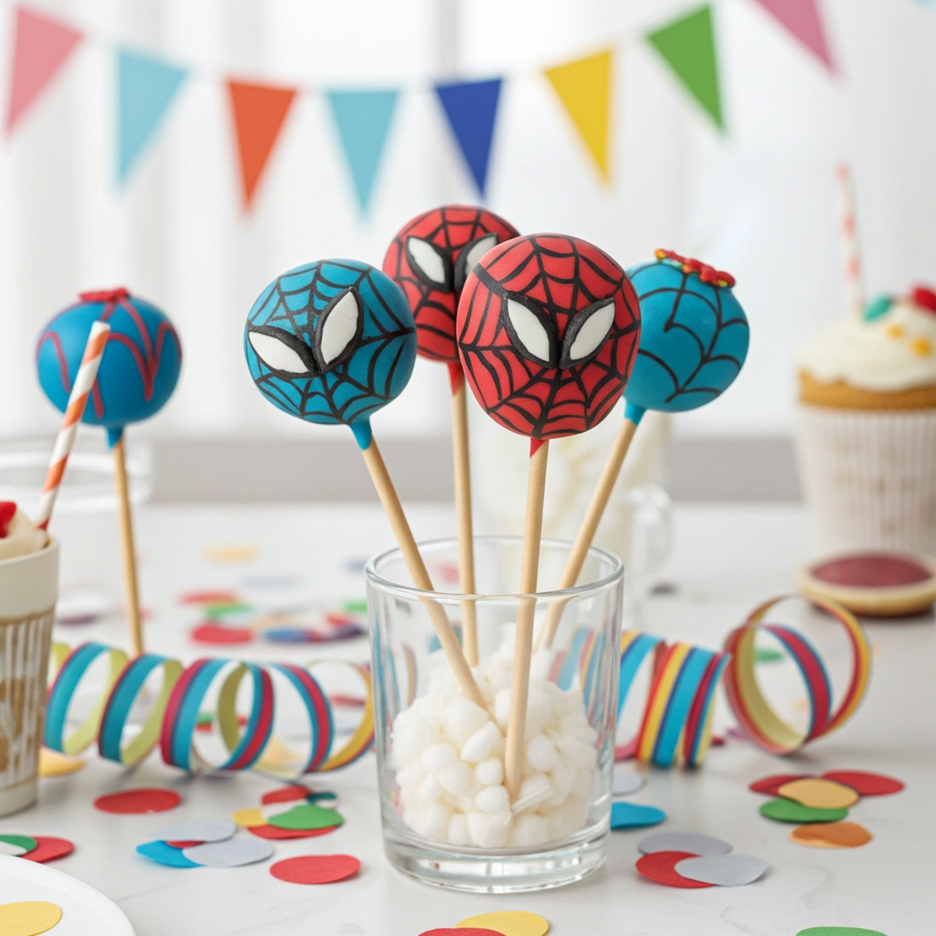 masker cakepops spiderman