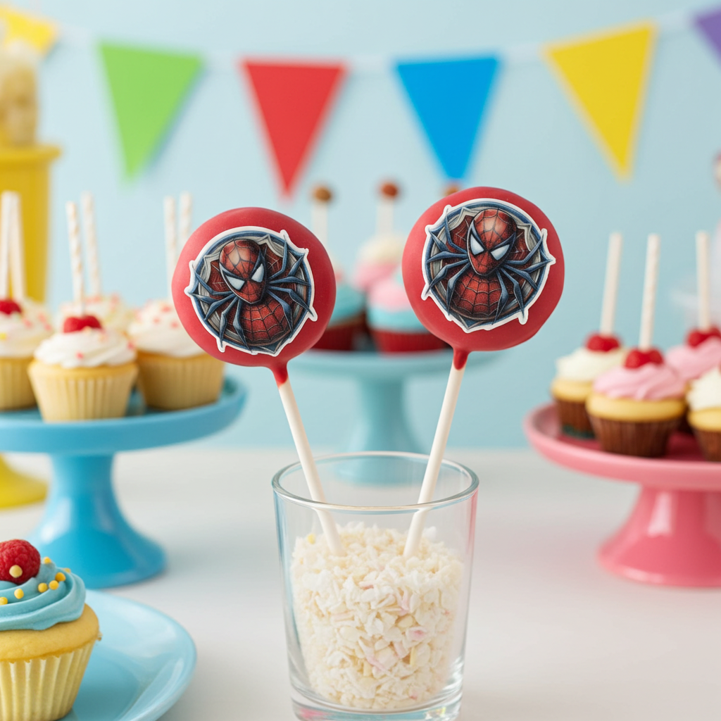 spiderman cake pop