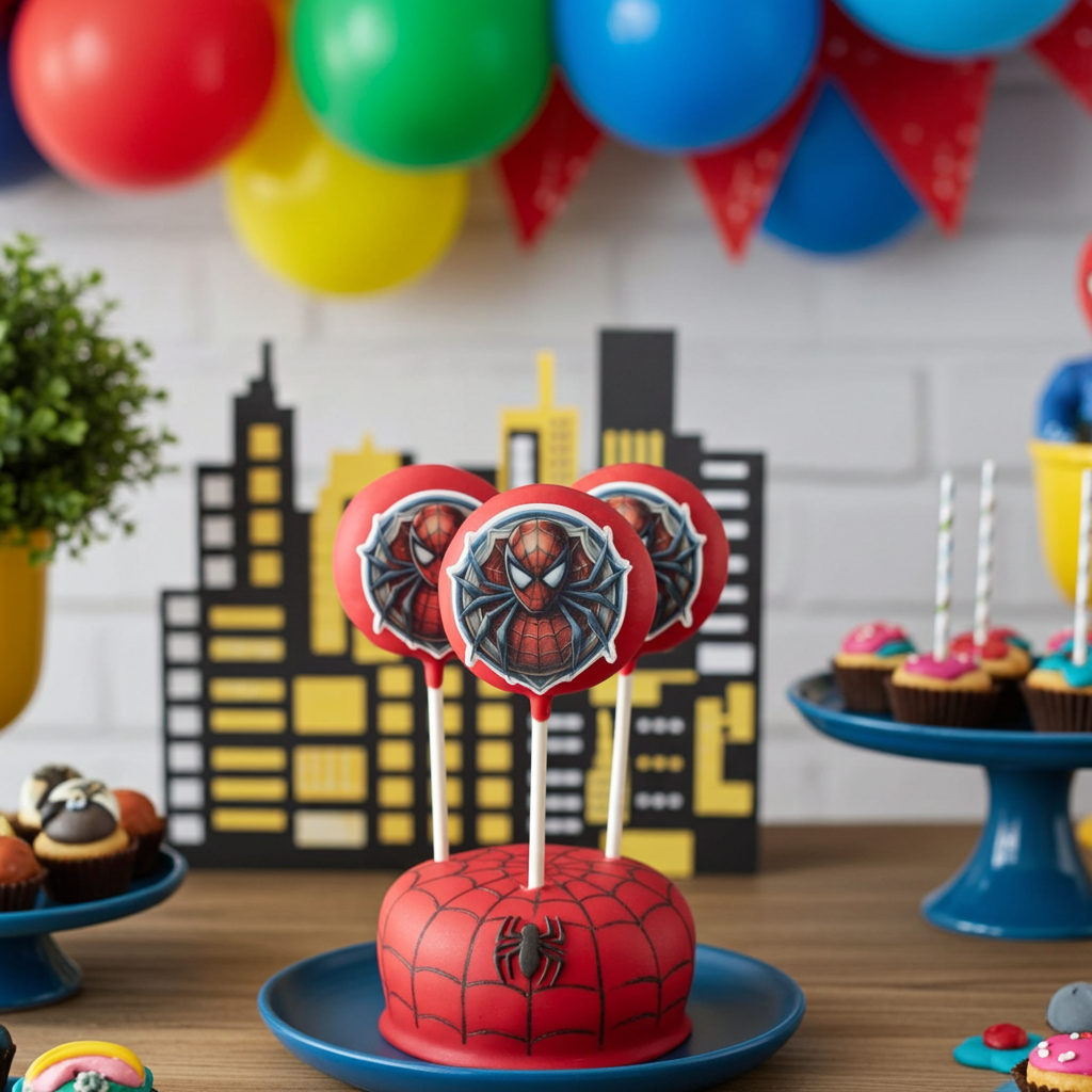 spiderman cake pops