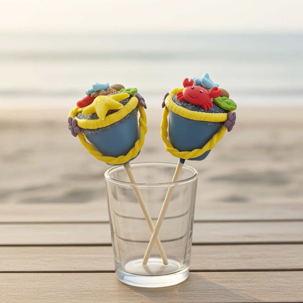strandemmer blauw cakepops